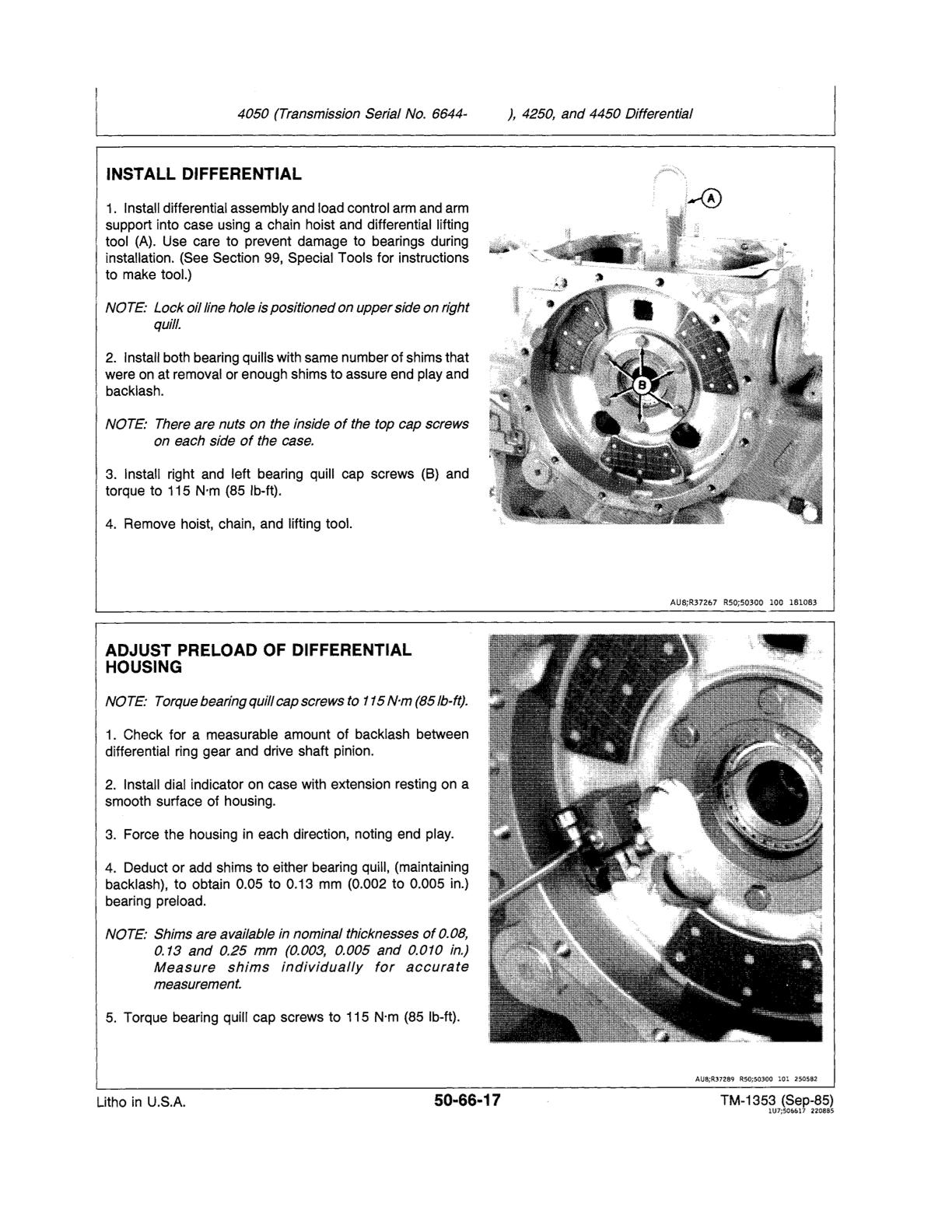 John Deere 4050 4250 4450 Tractor Service Repair Manual - Image 2