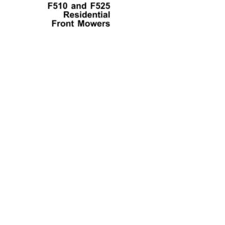 John Deere F510 F525 Residential Front Mower Service Repair Manual