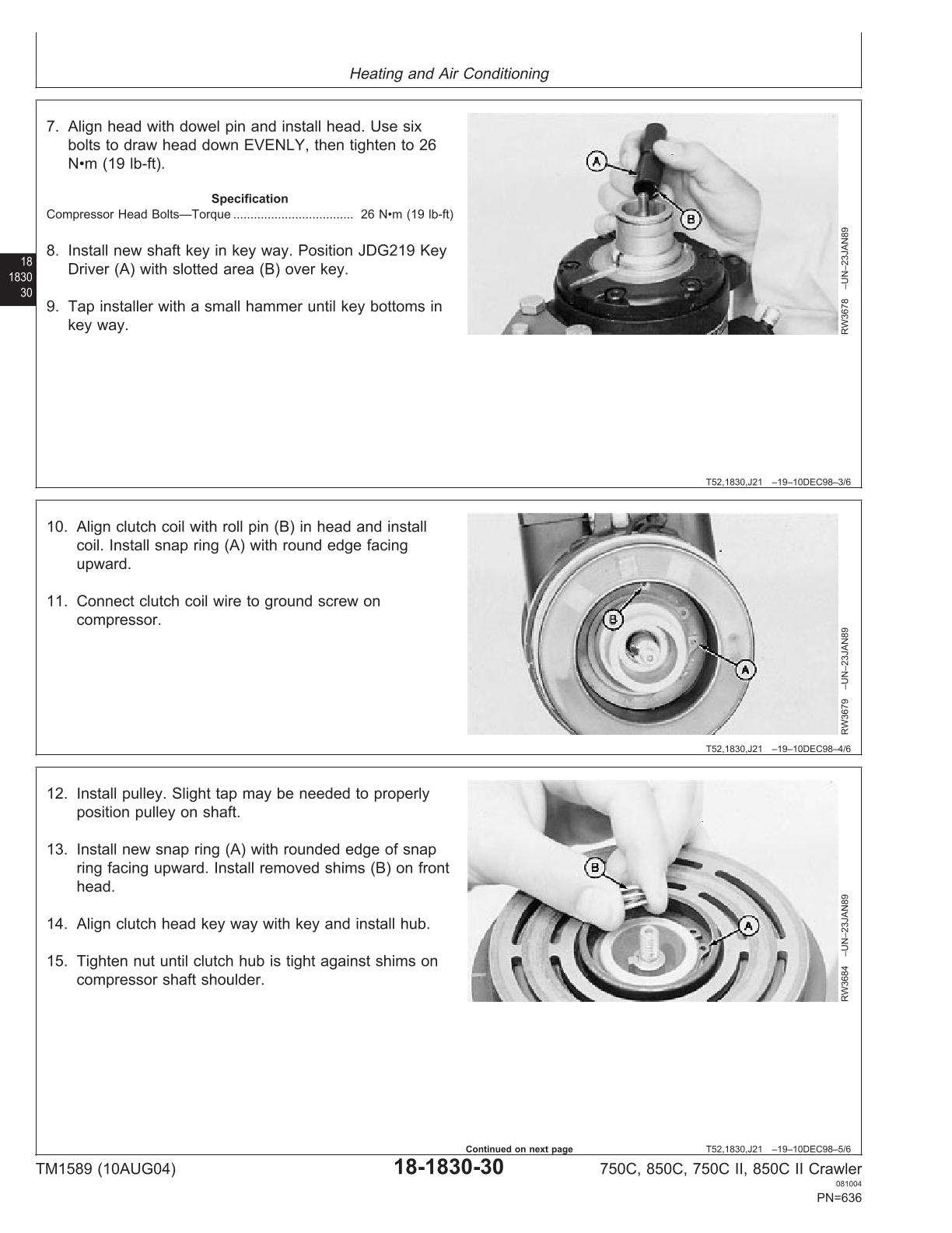 John Deere 750C, 850C, 750C Series II, 850CSeries II Crawler Dozers Service Repair Manual - Image 3