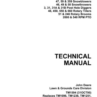 John Deere PTO Drive Attachments Service Repair Manual