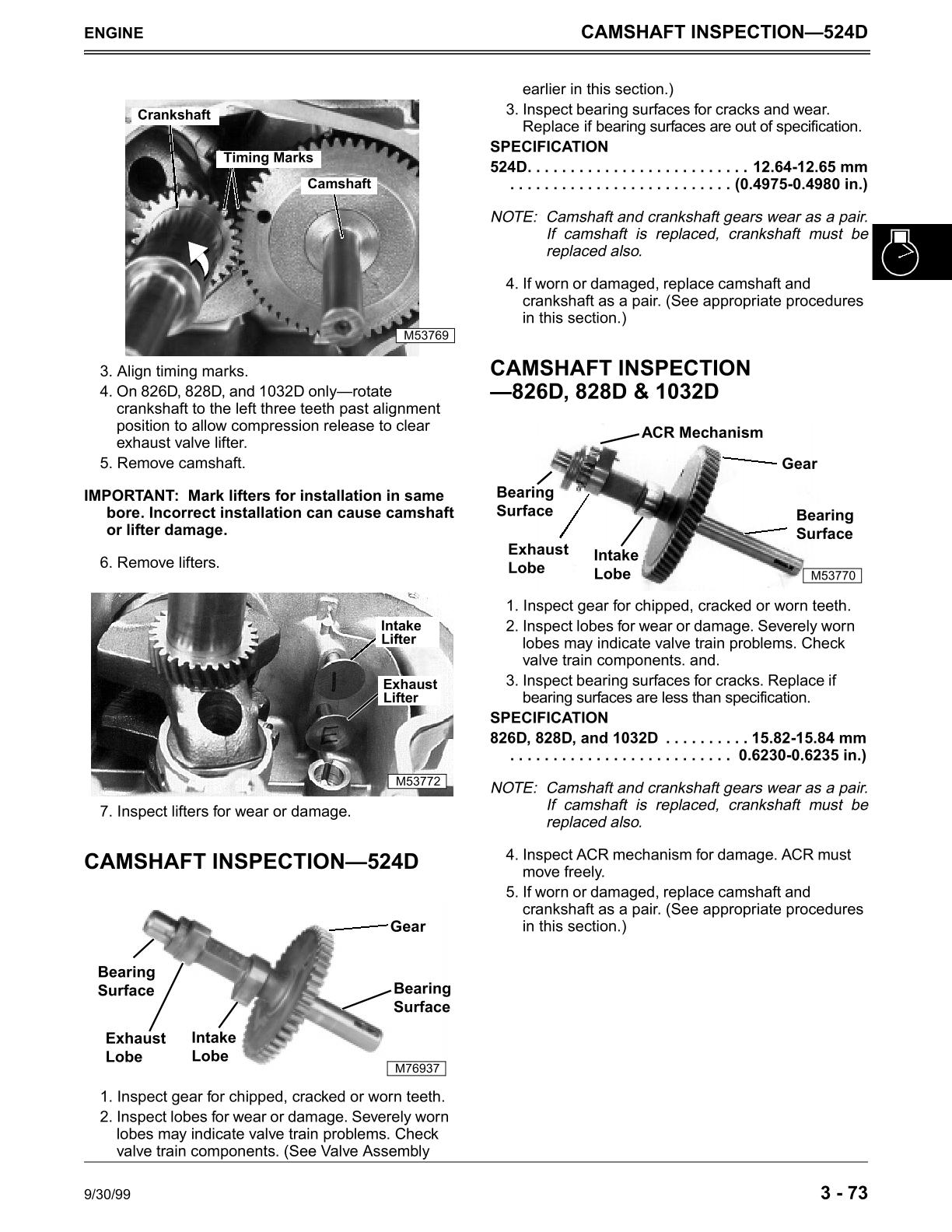 John Deere 524D, 724D, 826D, 828D and 1032D Walk-Behind Snowblowers Service Repair Manual - Image 3