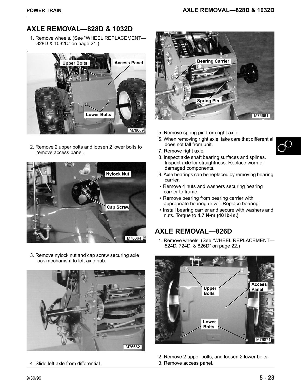 John Deere 524D, 724D, 826D, 828D and 1032D Walk-Behind Snowblowers Service Repair Manual - Image 4