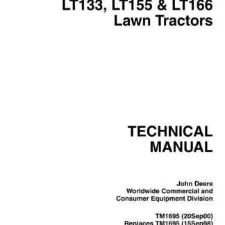 John Deere LT133 LT155 LT166 Lawn Garden Tractor Service Repair Manual