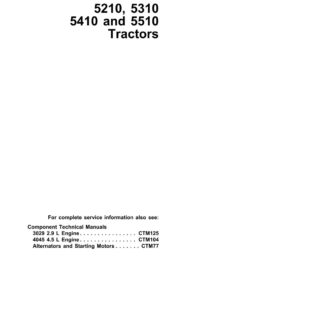 John Deere 5210 5310 5410 5510 Tractor Service Repair Manual