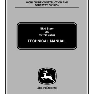 John Deere 280 Skid Steer Loader Service Repair Manual