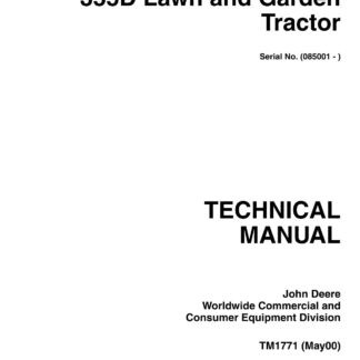 John Deere 355D Lawn Garden Tractor Service Repair Manual