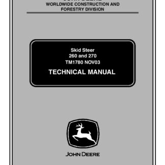 John Deere 260 270 Skid Steer Loader Service Repair Manual