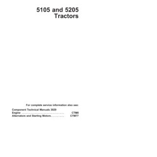 John Deere 5105 5205 Tractor Service Repair Manual