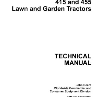 John Deere 415 455 Lawn Garden Tractor Service Repair Manual