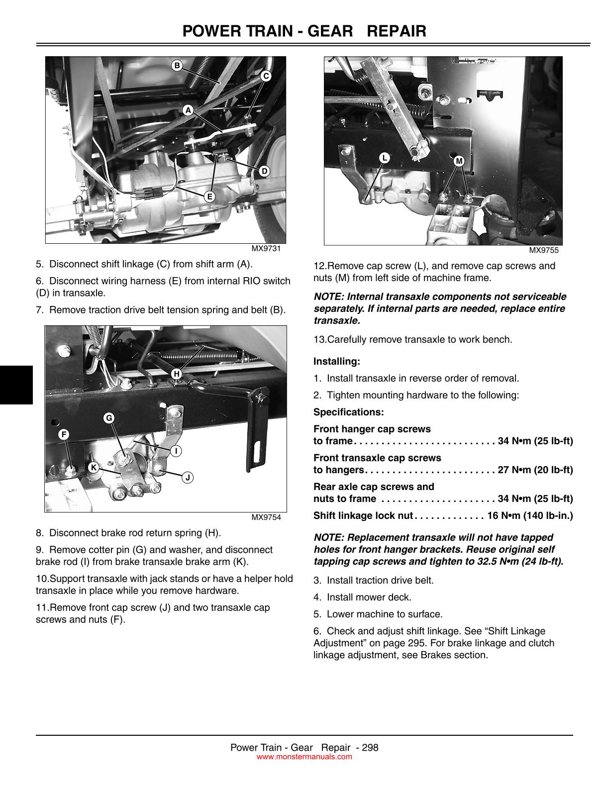 John Deere L100 L110 L120 L130 Lawn Garden Tractor Service Repair Manual - Image 2