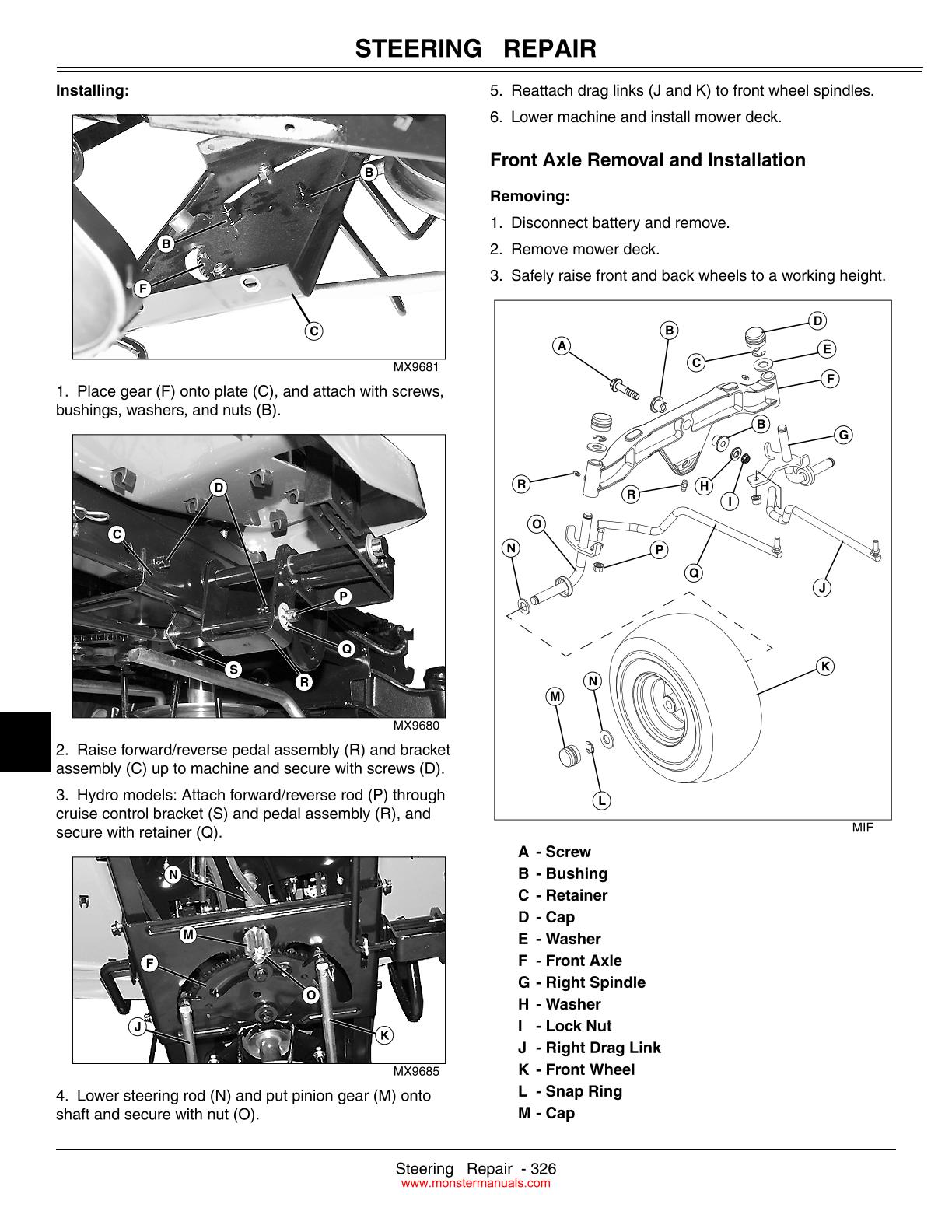 John Deere L100 L110 L120 L130 Lawn Garden Tractor Service Repair Manual - Image 4