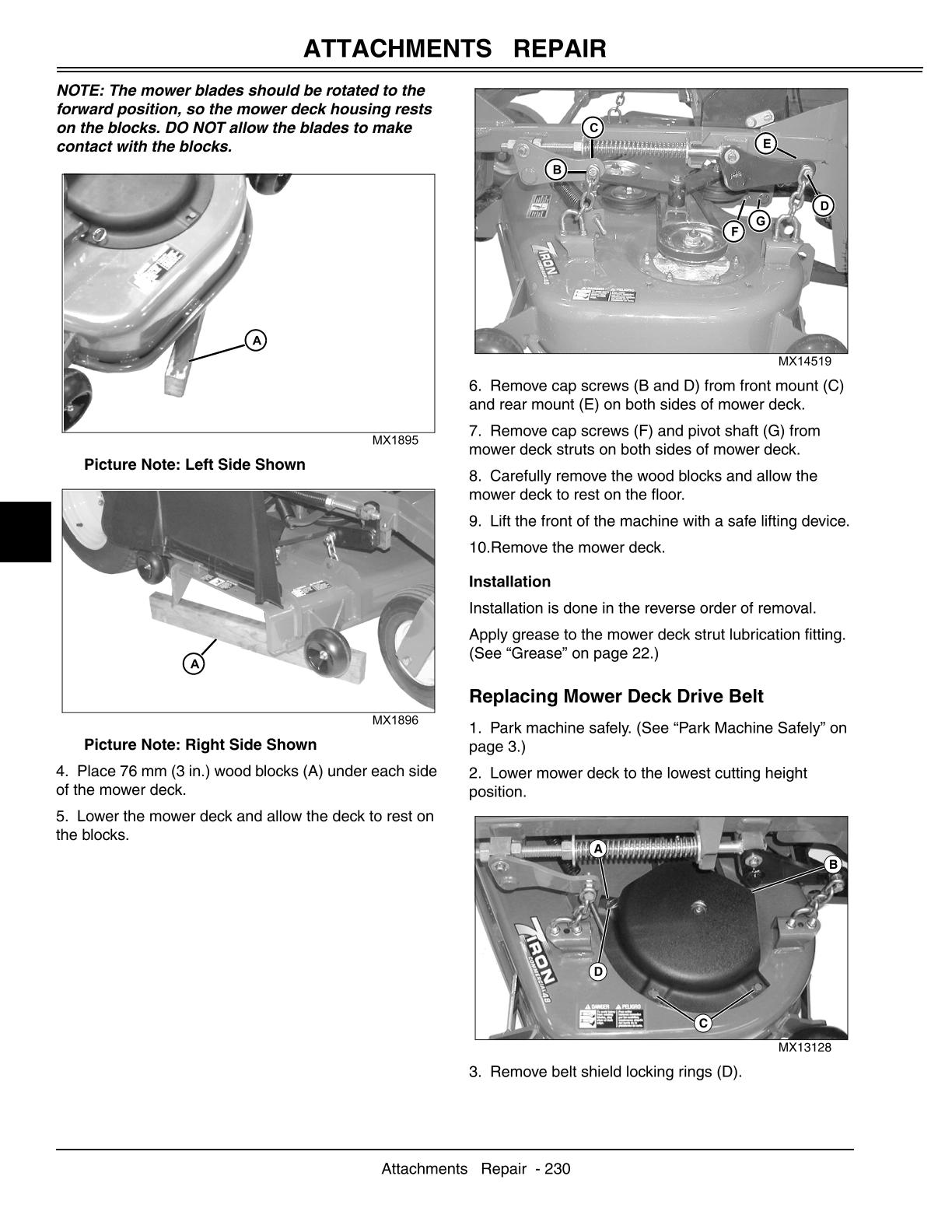 John Deere Mini-Frame Z-Trak 717 727 Mower Service Repair Manual - Image 4