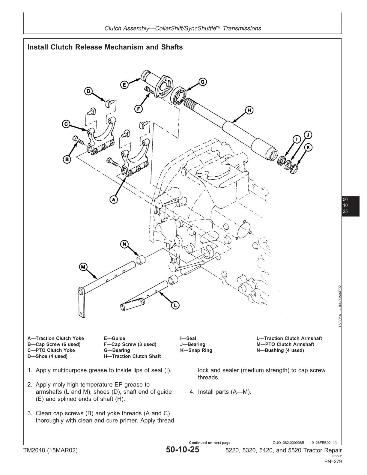John Deere 5220 5320 5420 5520 Tractor Service Repair Manual - Image 2