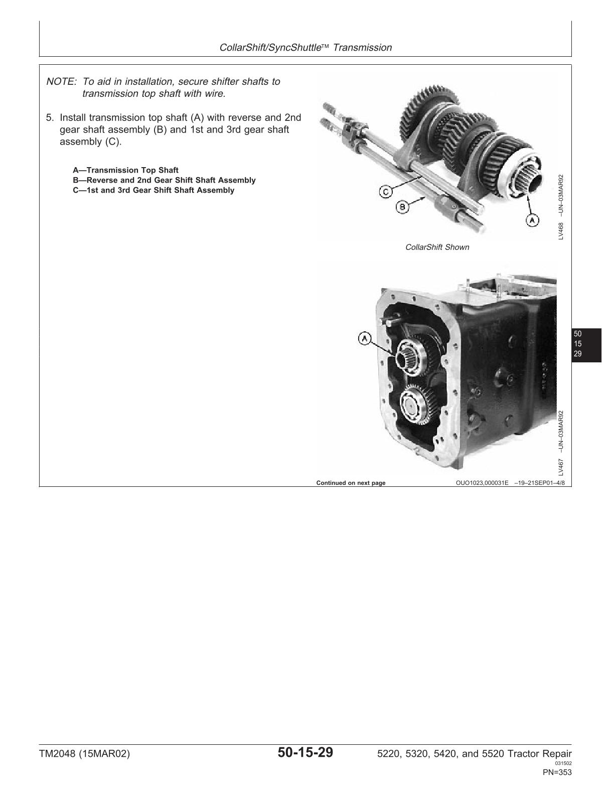 John Deere 5220 5320 5420 5520 Tractor Service Repair Manual - Image 4