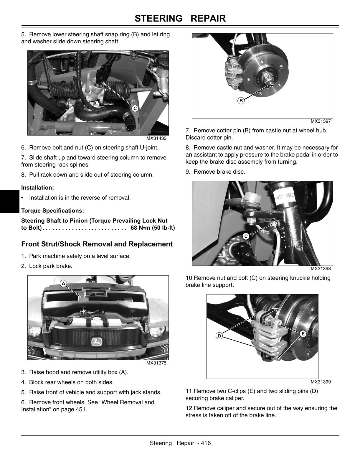John Deere HPX 4X2 and 4X4 Gas and Diesel Gator Utility Vehicle Service Repair Manual - Image 4