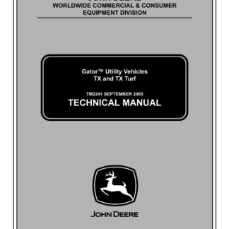 John Deere Tx & Tx Turf Gator Utility Vehicle Service Repair Manual
