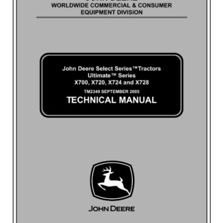 John Deere X700 X720 X724 X728 Lawn & Garden Tractor Service Repair Manual