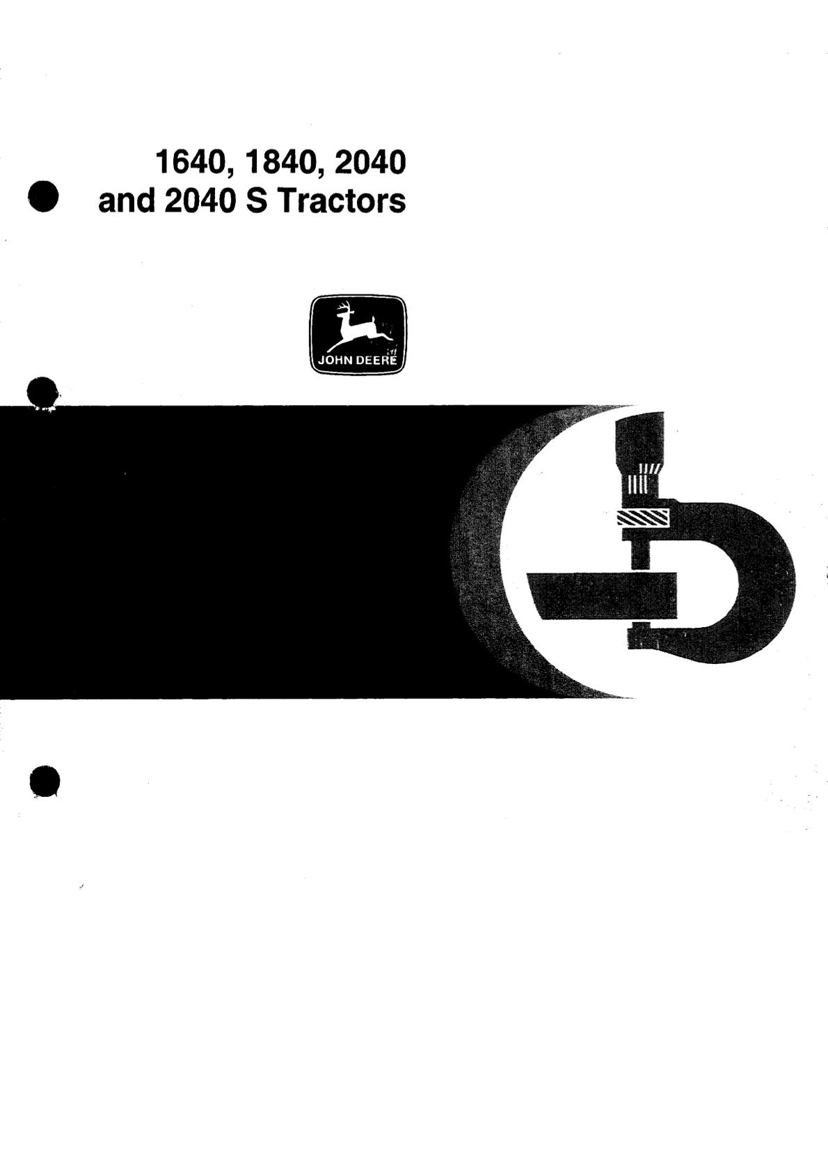 John Deere 1640 1840 2040 2040s Tractors Service Repair Manual
