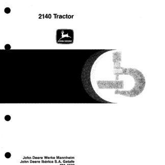 John Deere 2140 Tractor Service Repair Manual