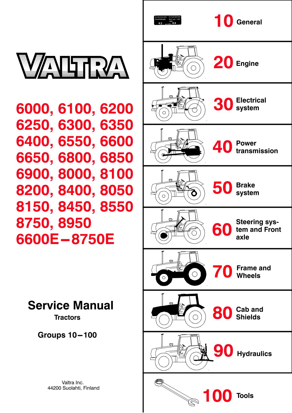 Valtra Tractors Valmet Series Service Repair Manual
