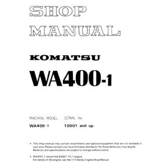 Komatsu WA400-1 Wheel Loader Service Repair Manual