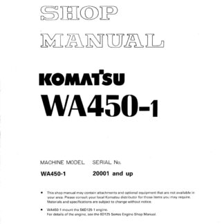 Komatsu WA450-1 Wheel Loader Service Repair Manual