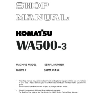 Komatsu WA500-3 Wheel Loader Service Repair Manual