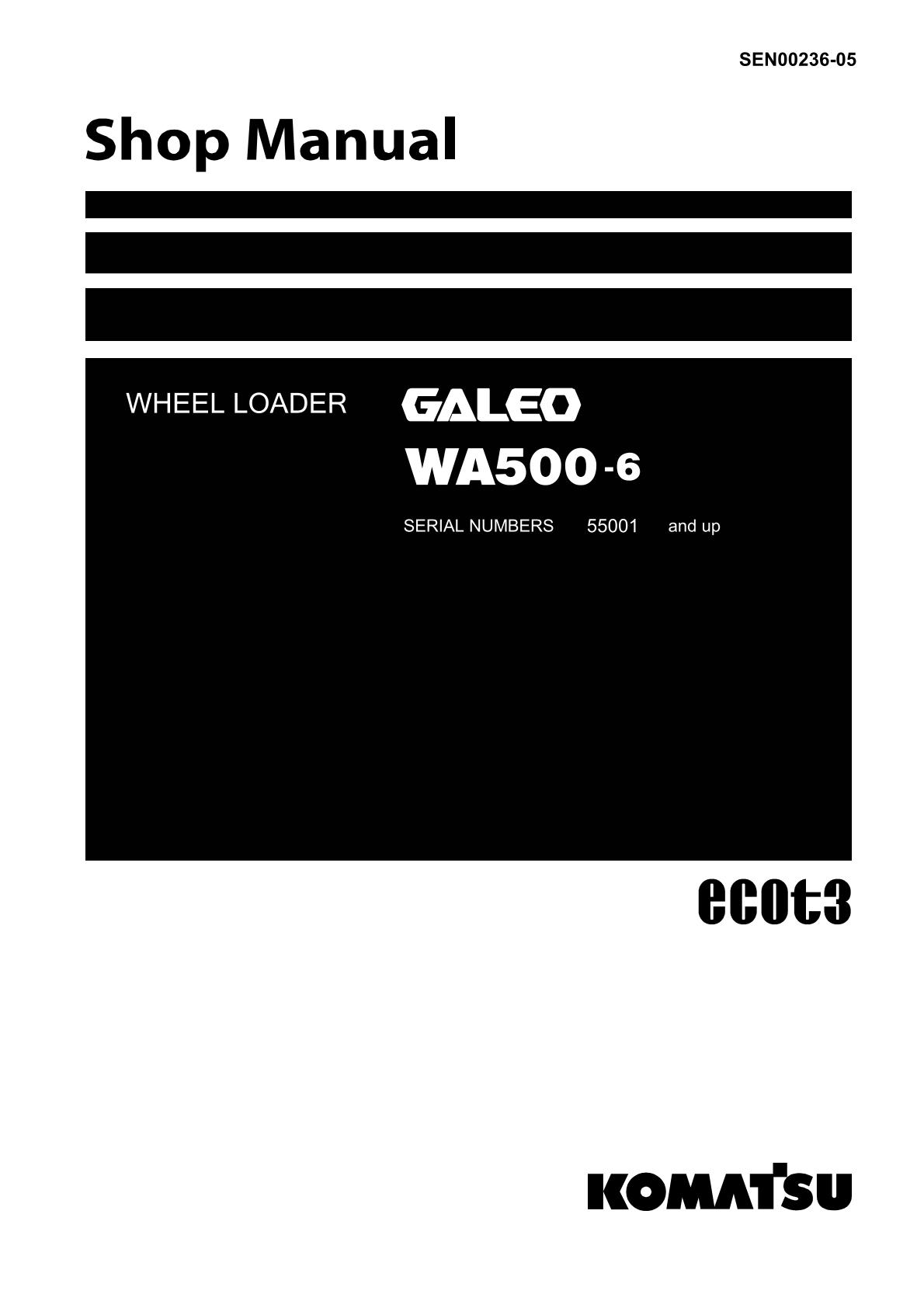 Komatsu WA500-6 Galeo Wheel Loader Service Repair Manual