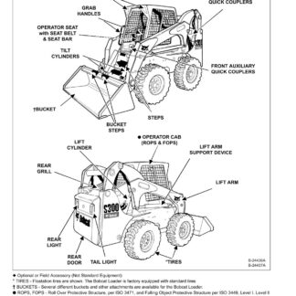 Bobcat S250, S300 Skid Steer Loader Service Repair Manual