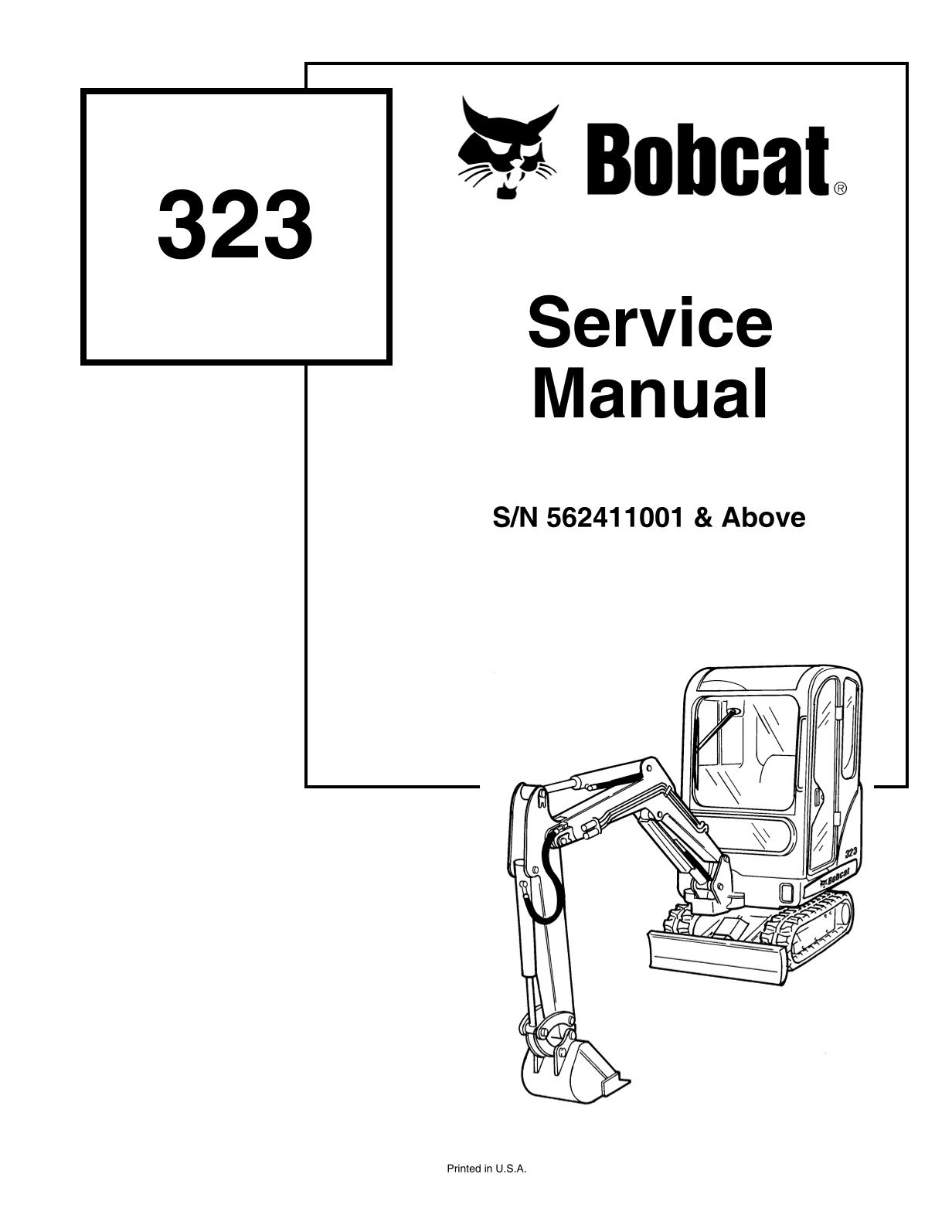 Bobcat 323 Compact Excavator Service Repair Manual