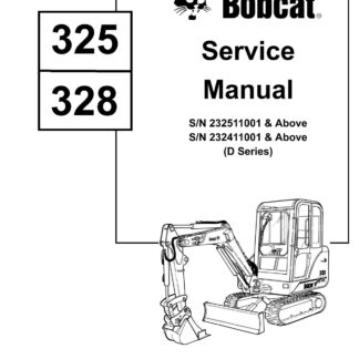 Bobcat 325, 328 Compact Excavator Service Repair Manual