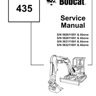 Bobcat 435 Compact Excavator Service Repair Manual