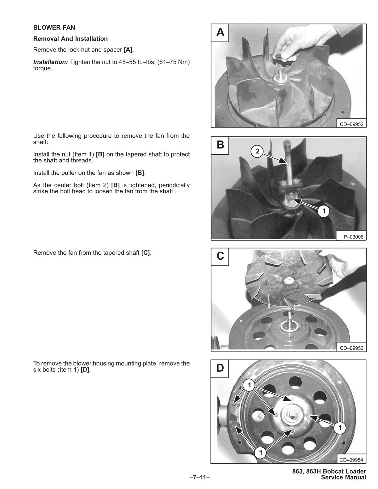 Bobcat 863 Skid Steer Loader Service Repair Manual - Image 4