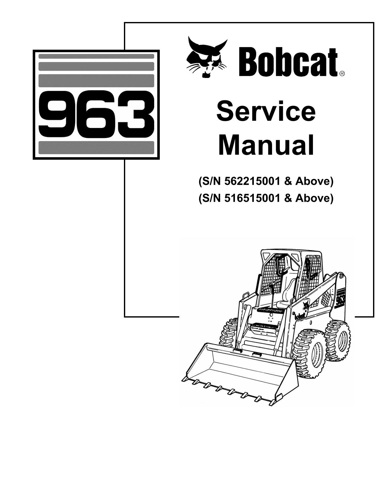 Bobcat 963 Skid Steer Loader Service Repair Manual
