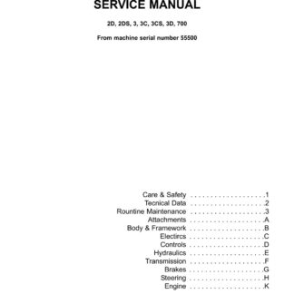 JCB 2D 2DS 3 3C 3CS 3D 700 Excavator Loader Service Repair Manual