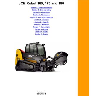 JCB 160 170 170HF 180 180HF 180T 180THF Robot Service Repair Manual