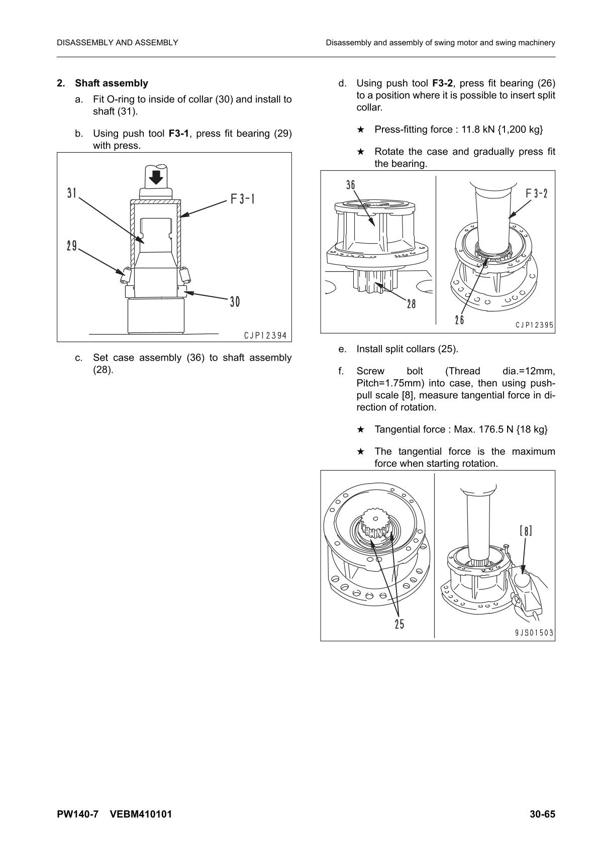 Komatsu PW140-7 Hydraulic Excavator Service Repair Manual - Image 4
