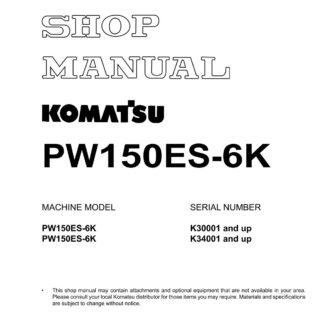 Komatsu PW150ES-6K Hydraulic Excavator Service Repair Manual