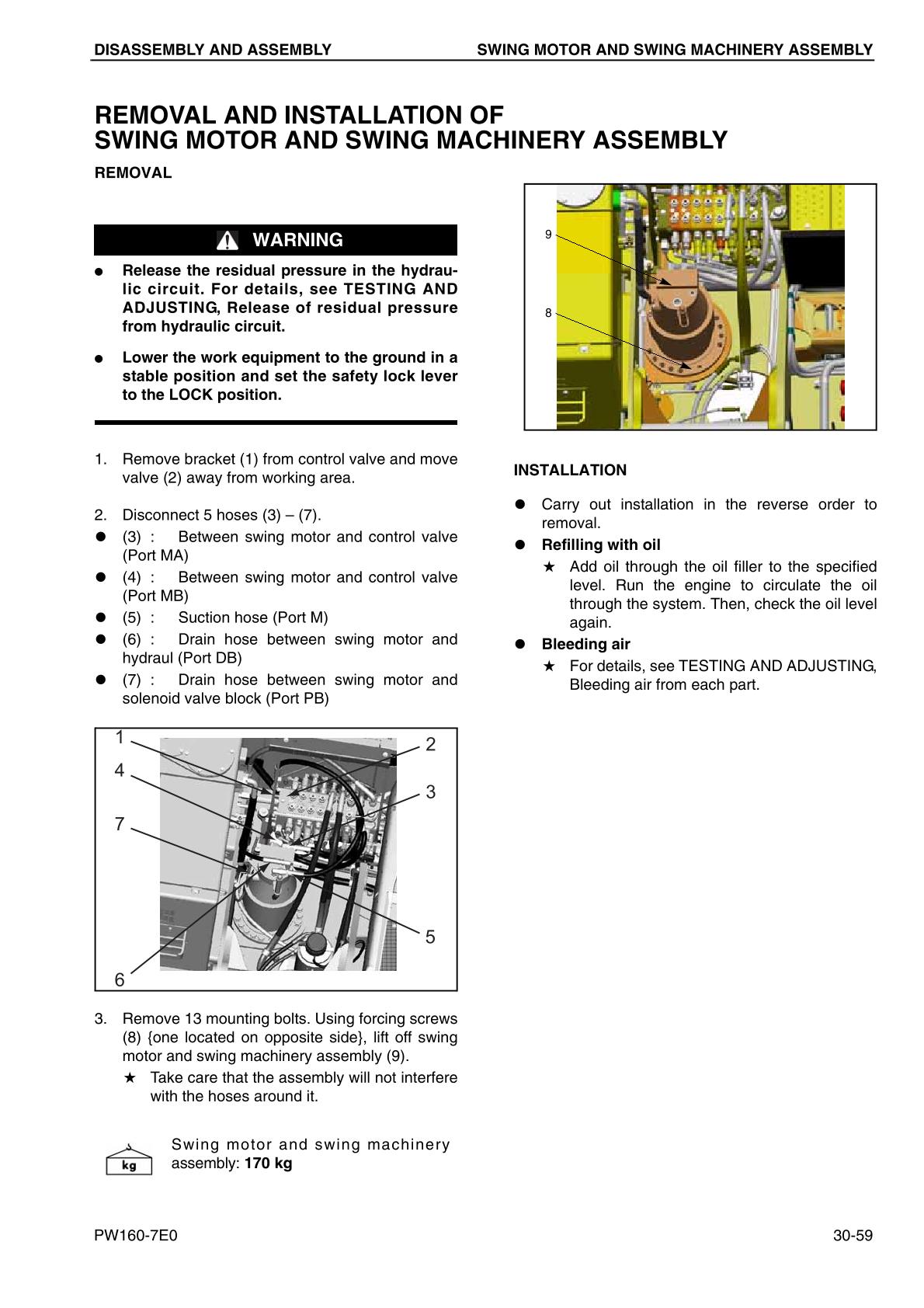 Komatsu PW160-7E0 Hydraulic Excavator Service Repair Manual - Image 4