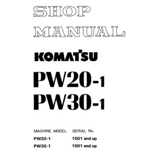 Komatsu PW20-1 PW30-1 Wheeled Excavator Service Repair Manual
