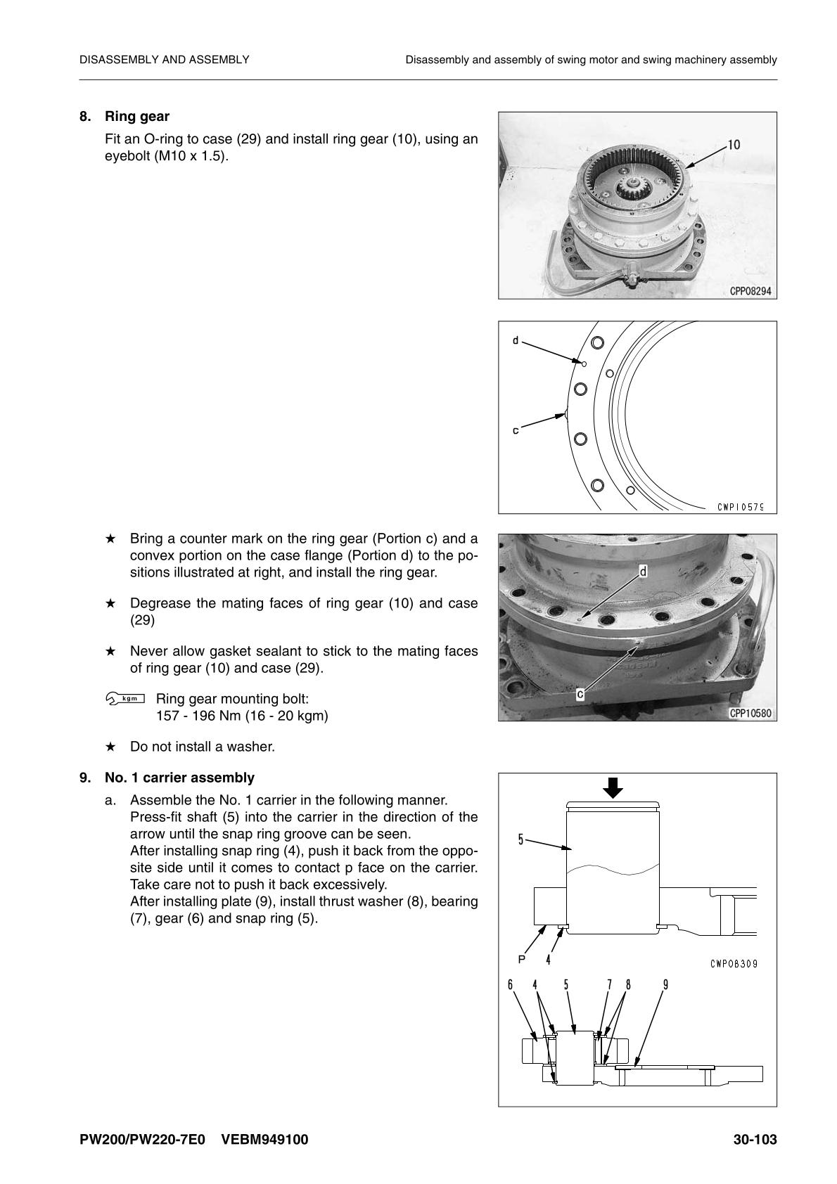 Komatsu PW200-7E0 PW220-7E0 Hydraulic Excavator Service Repair Manual - Image 4