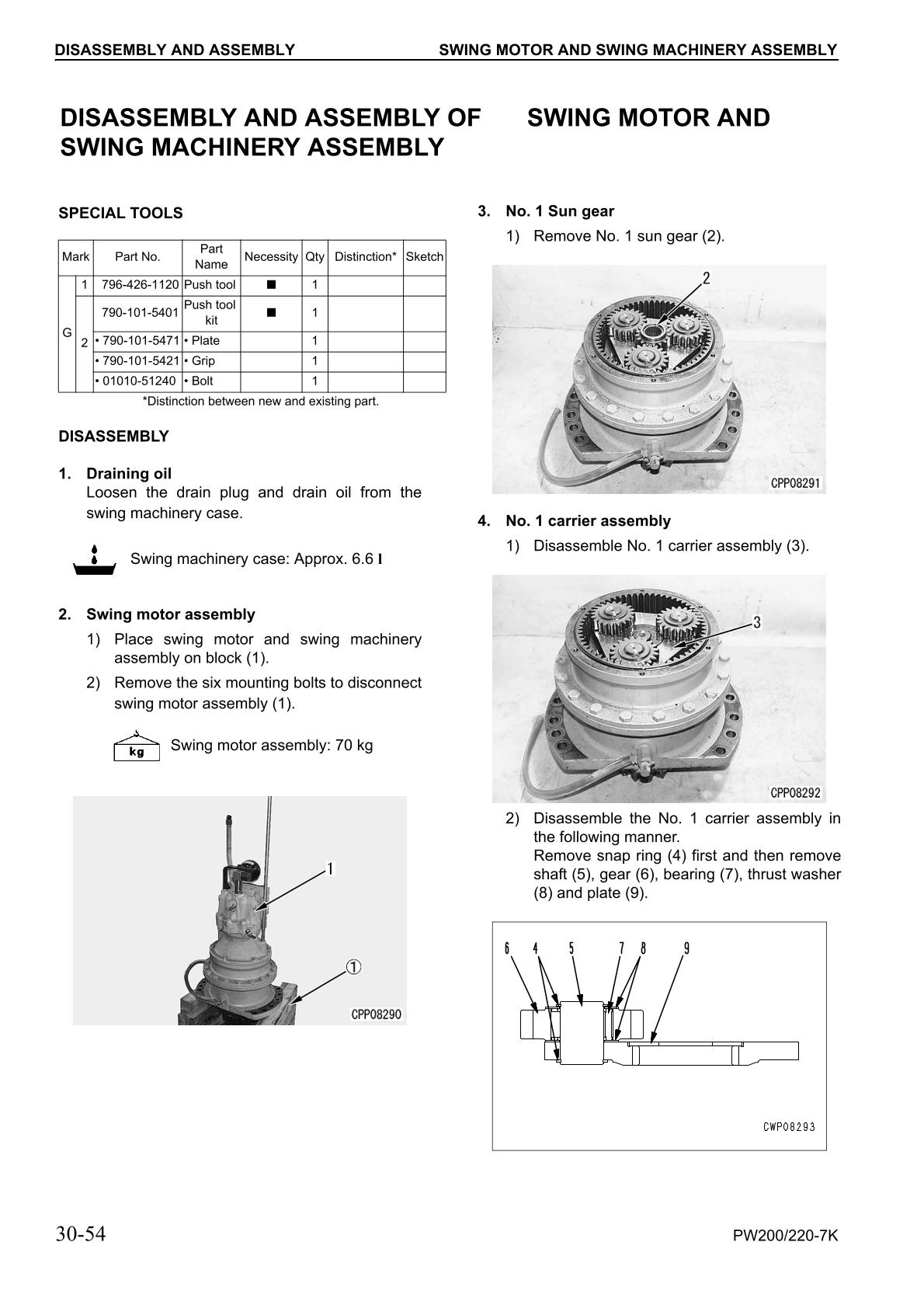 Komatsu PW200-7K PW220-7K Hydraulic Excavator Service Repair Manual - Image 2