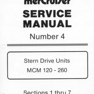 Mercruiser Marine Stern Drive Units MCM 120-260 Service Repair Manual