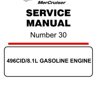 Mercury Mercruiser Gasoline Engines 496CID/8.1L Service Repair Manual