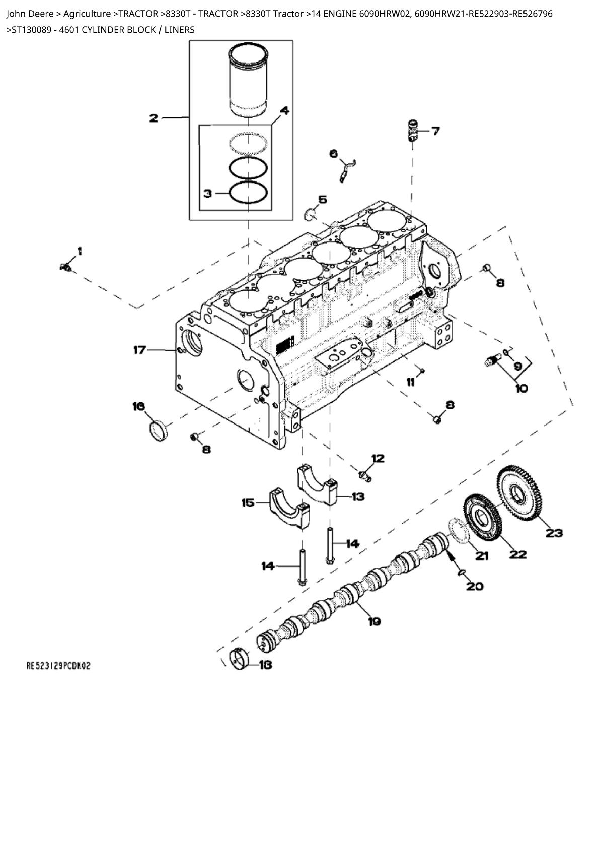 John Deere 8330T Tractor Parts Catalogue manual