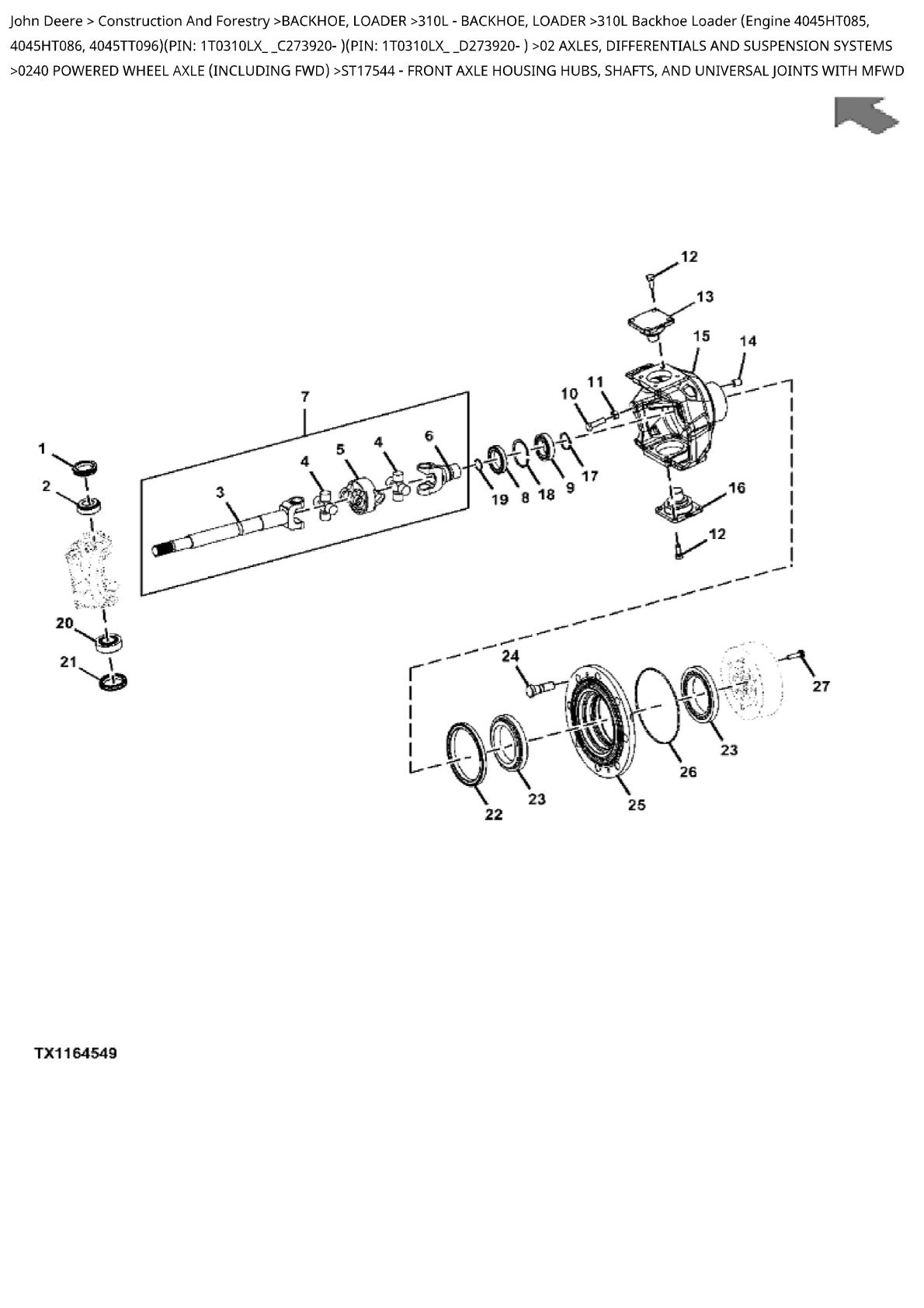 John Deere 310L Backhoe Loader Parts Catalogue manual - Image 2