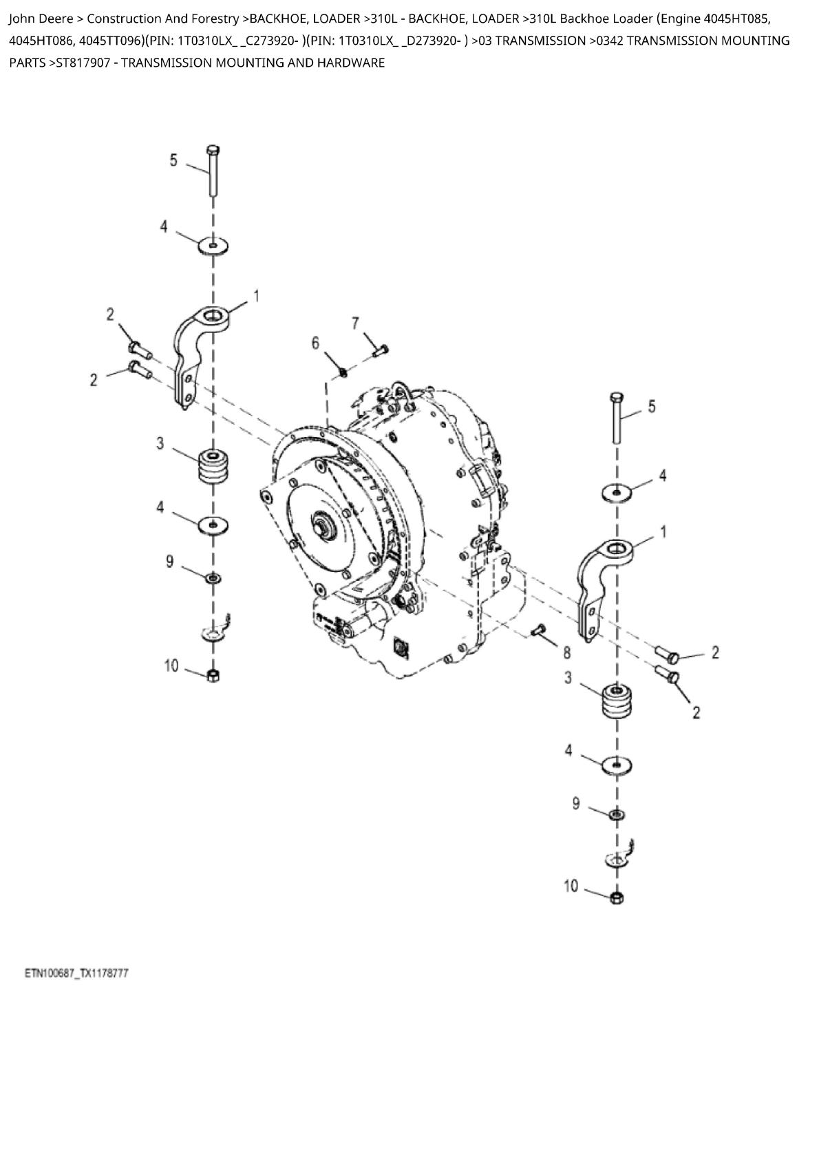 John Deere 310L Backhoe Loader Parts Catalogue manual - Image 4