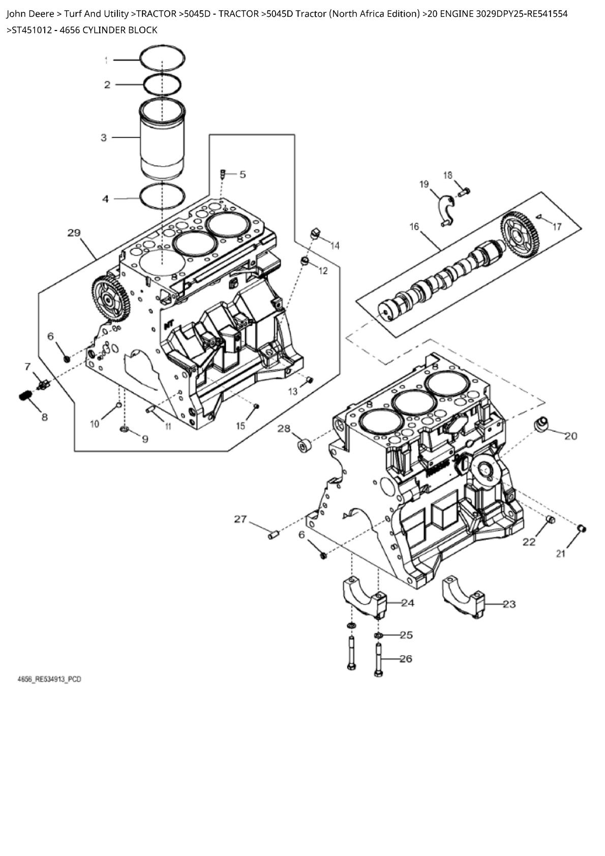 John Deere 5045D Tractor Parts Catalogue manual