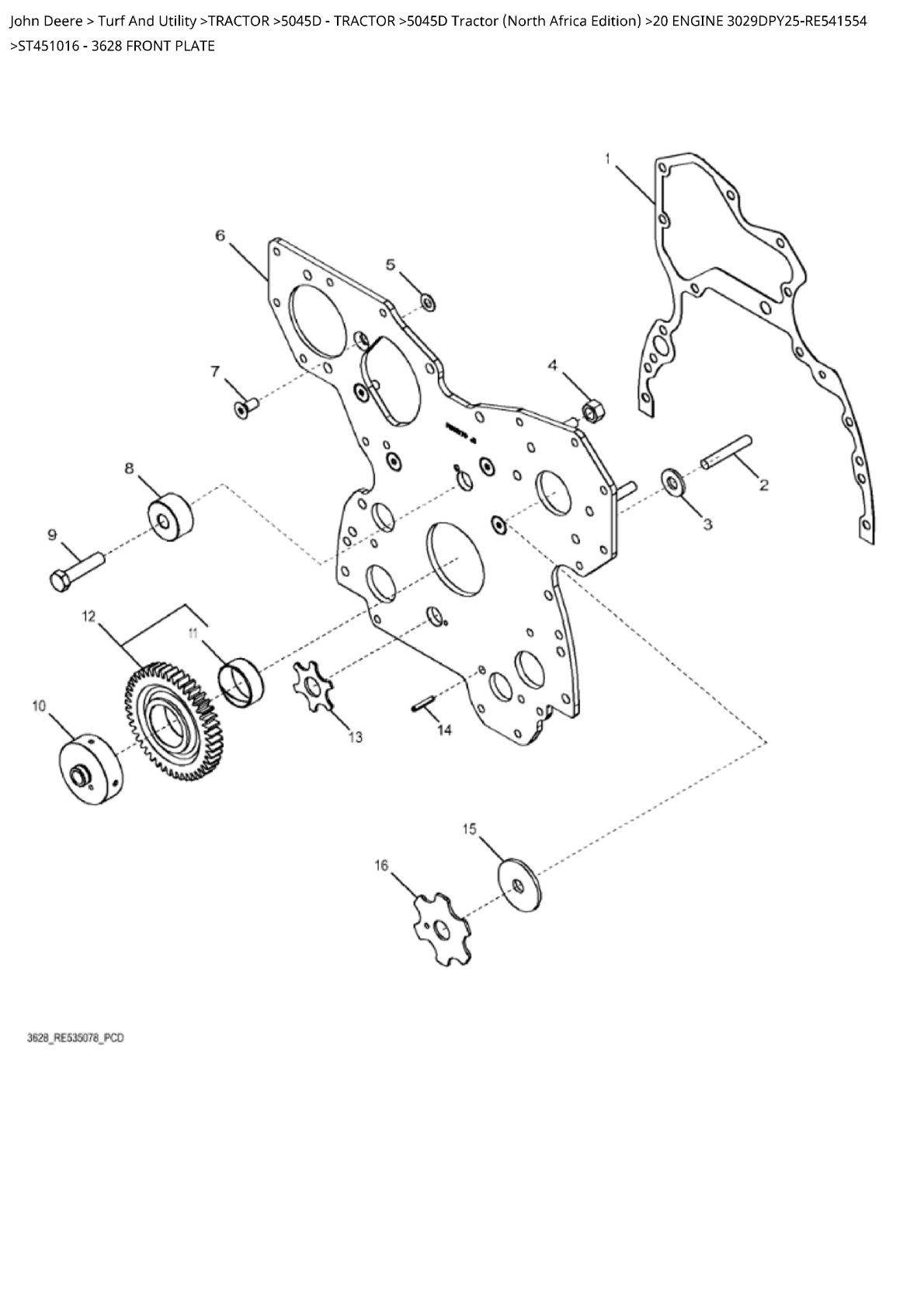 John Deere 5045D Tractor Parts Catalogue manual - Image 3