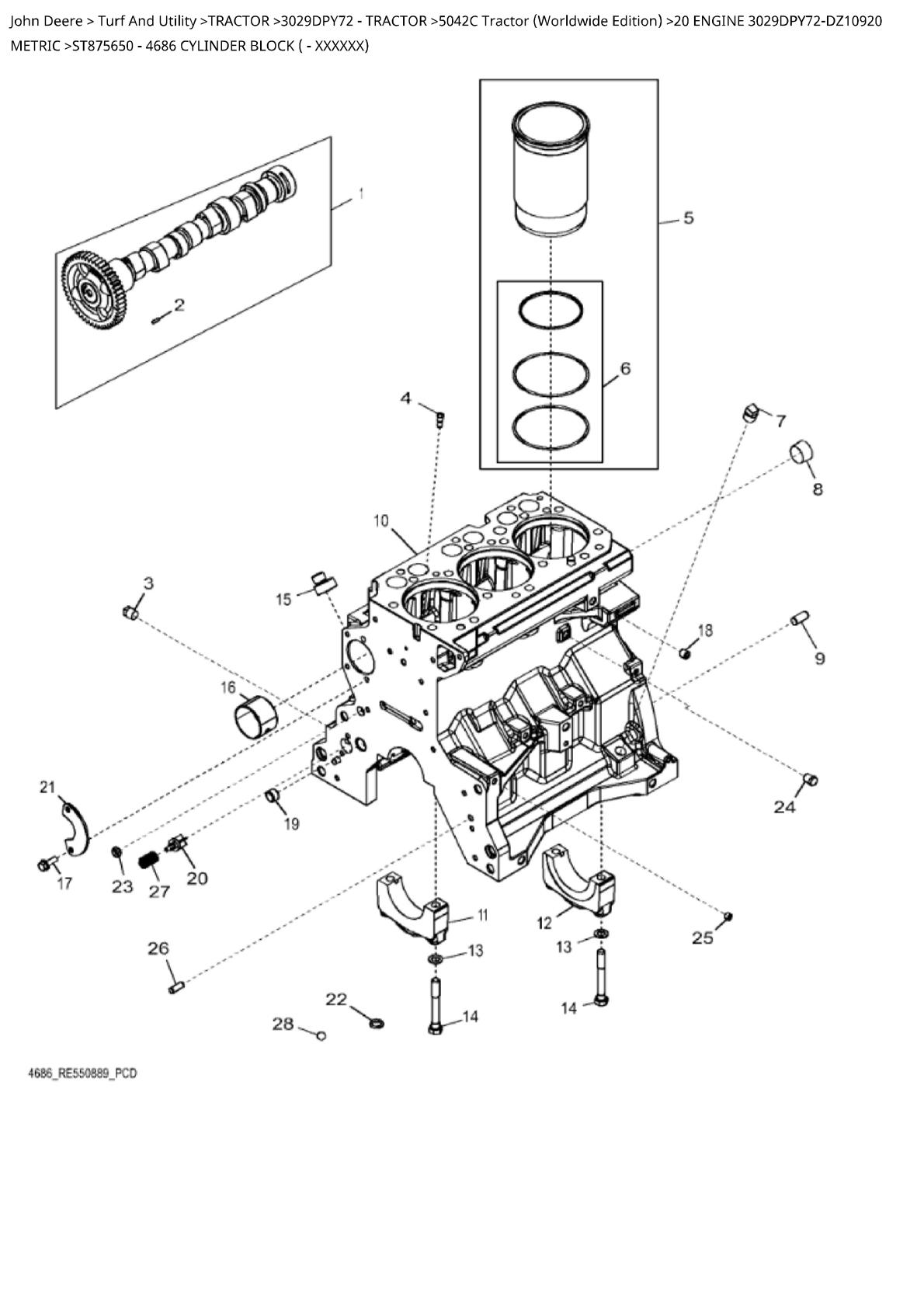John Deere 5042C Tractor Parts Catalogue manual